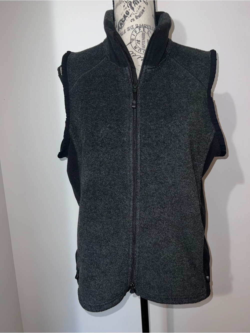 Lauren Active Ralph Lauren Fleece Vest Charcoal Gray Full Zip Gorpcore L